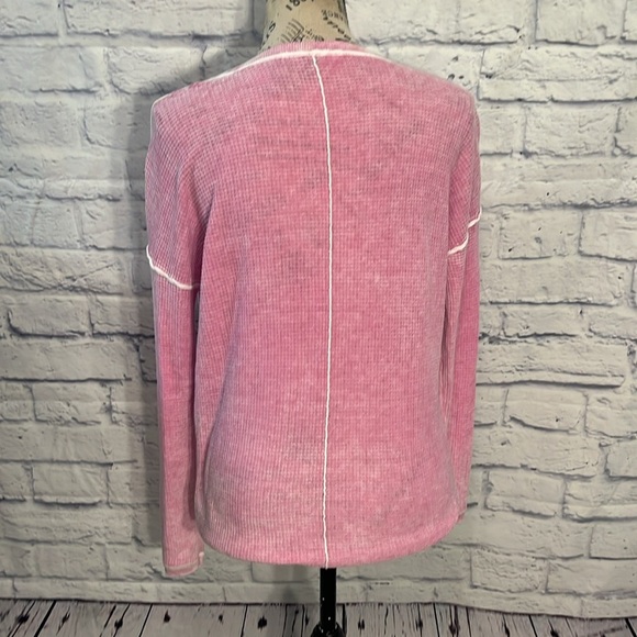 Elliott Lauren Luminosity Lightweight Sweater Waffle Knit Long Sleeves V-neck XS - Picture 6 of 11